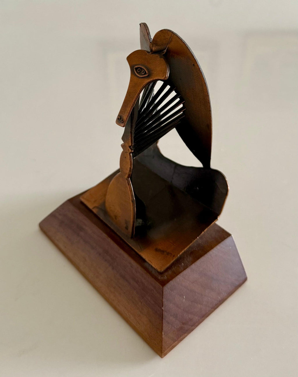 Vintage 1970 Modernist Chicago Picasso Souvenir Cubist Sculpture Head Metal