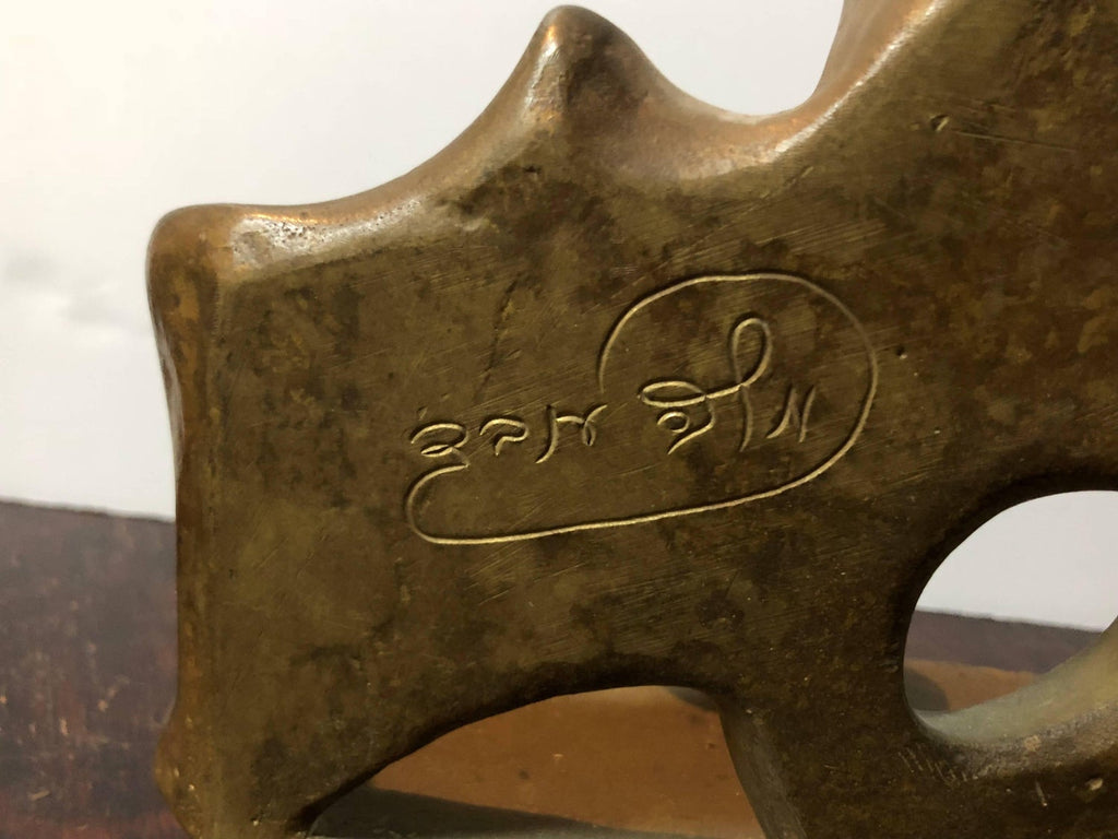 RARE Judaica Holocaust Memorial Menorah Bronze Sculpture