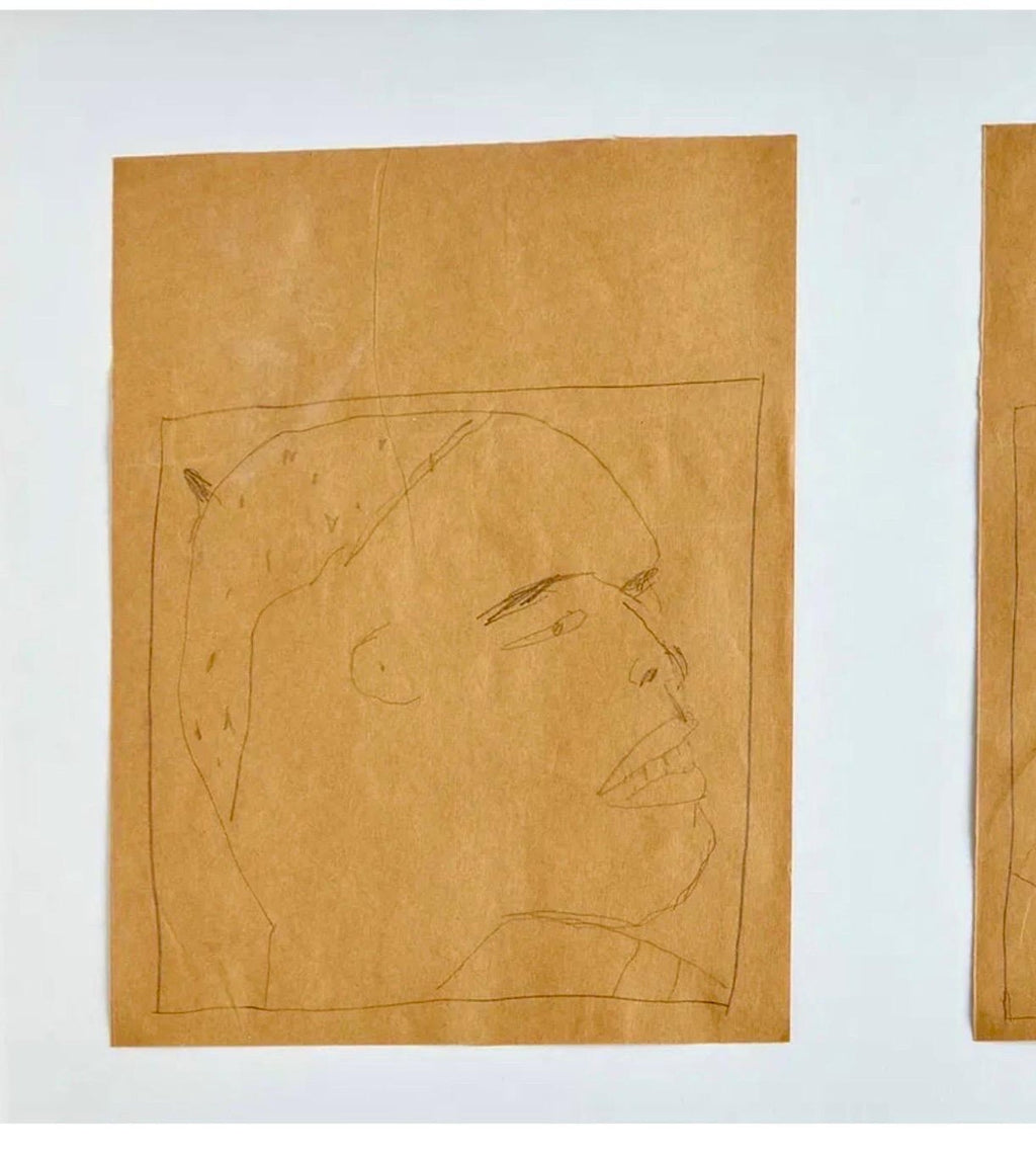 Nuba 1981 Graphite Drawing on Brown Paper James Brown Galerie Bernd Kluser