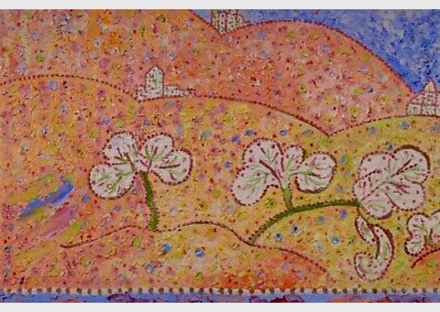 Whimsical French Folk Art, Naive, Oil Painting  Madeline Marie Christine Clavier