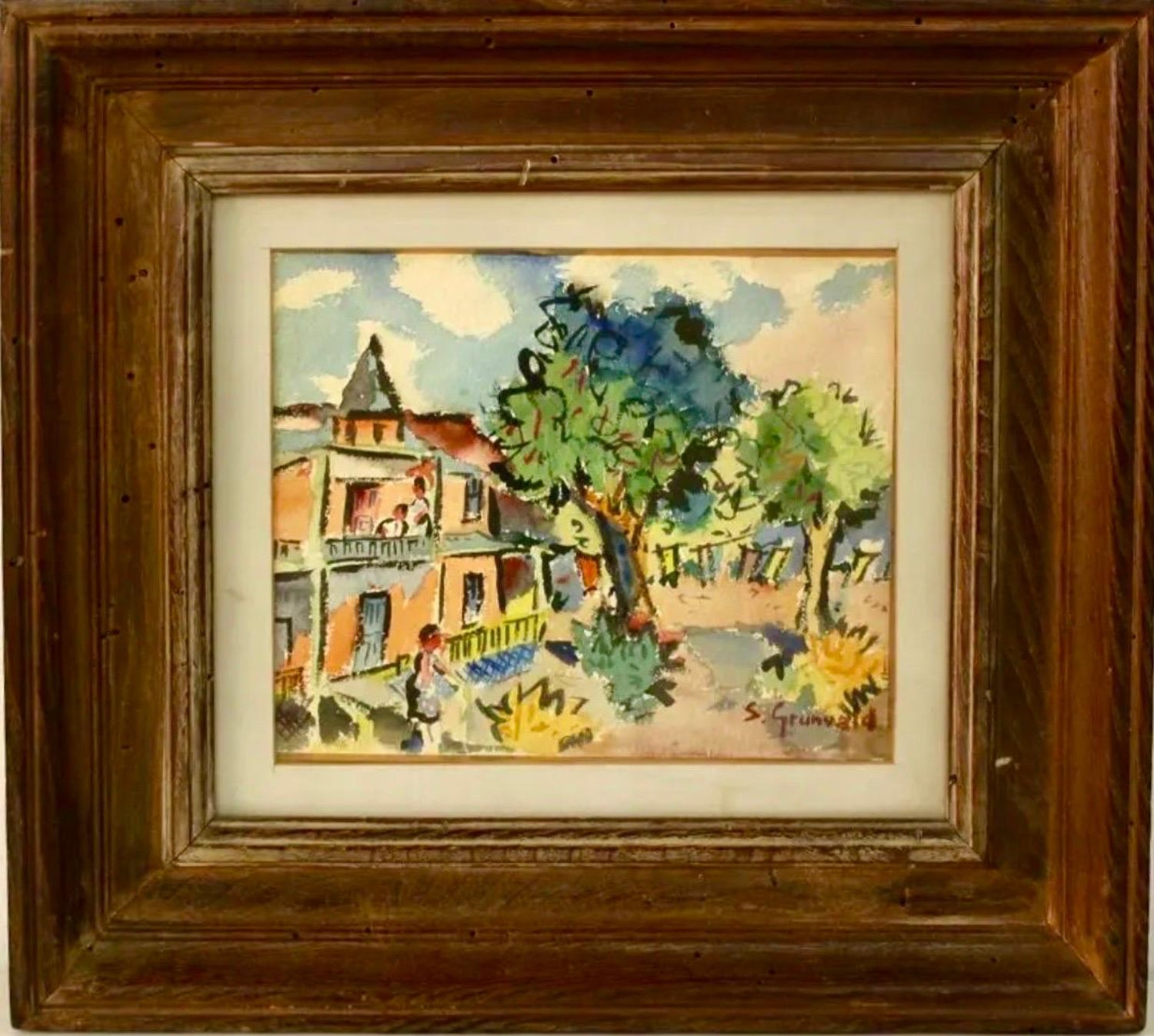 Whimsical Fishing Illustration Cartoon 1938 Mt Tremblant Ski Lodge William Steig
