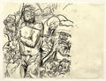 German Neo Expressionist Color Pencil Drawing Erwin Pfrang