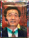 Mixed Media Outsider Art Original Photo Collage Painting in Plastic Bag 2 Sided