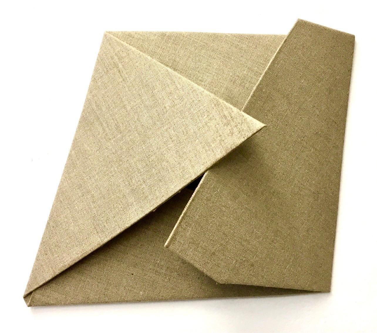 Sebastien de Ganay Folded Linen Abstract Minimalist Unique Sculpture Fabric Wire