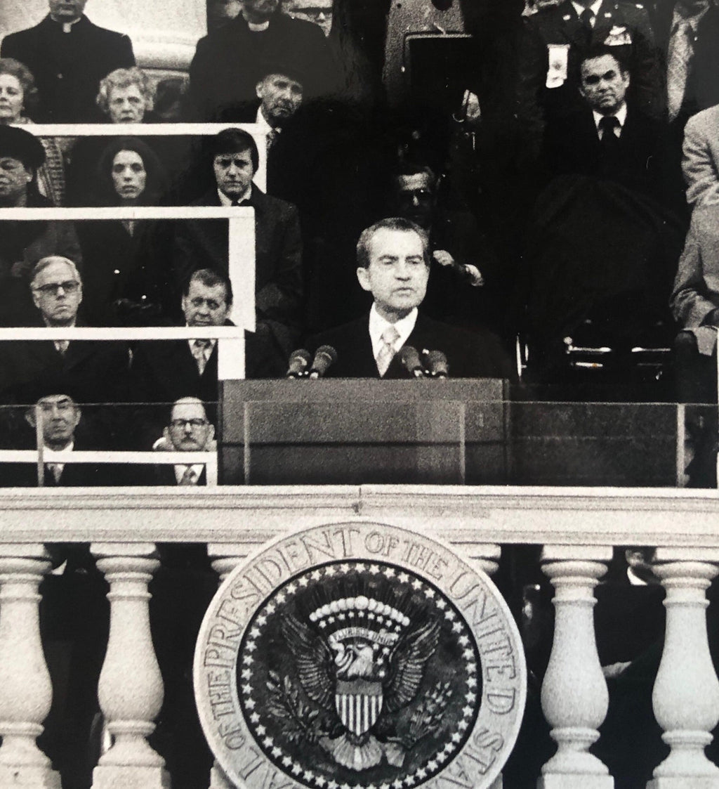 Vintage Print Silver Gelatin Signed Photo President Richard Nixon Innaugural