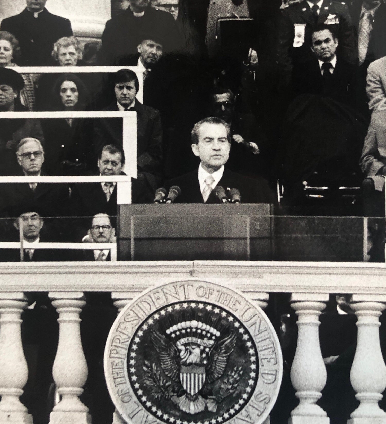 Vintage Print Silver Gelatin Signed Photo President Richard Nixon Innaugural
