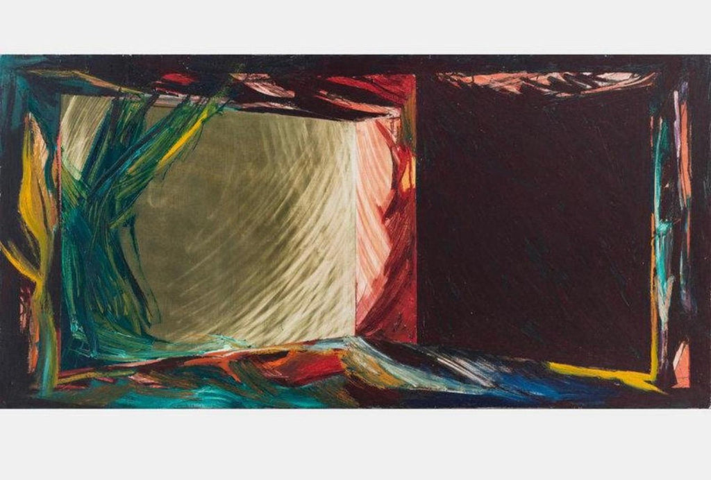 Large California Modernist Abstract Laddie John Dill Abstract Oil Painting Art