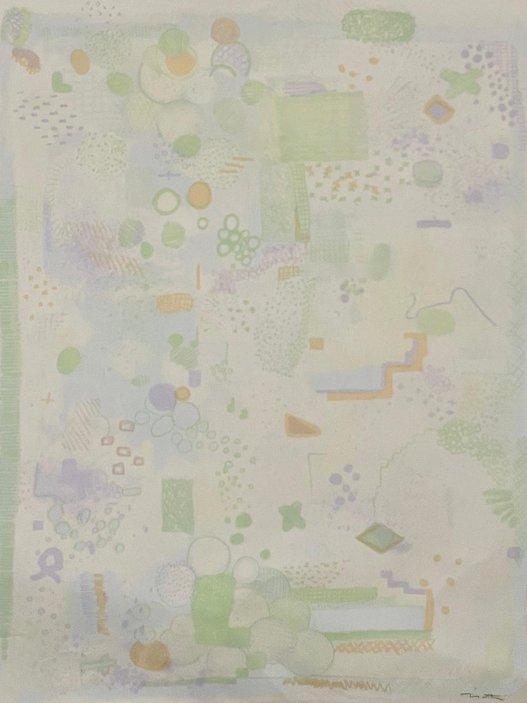 Large 1960s Abstract Lithograph Field Mouse II Robert Natkin