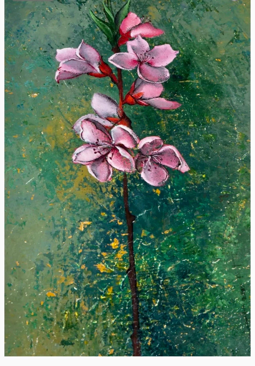 French Surrealism Oil Painting Pierre Henry Surrealist Color Flowers in Vase