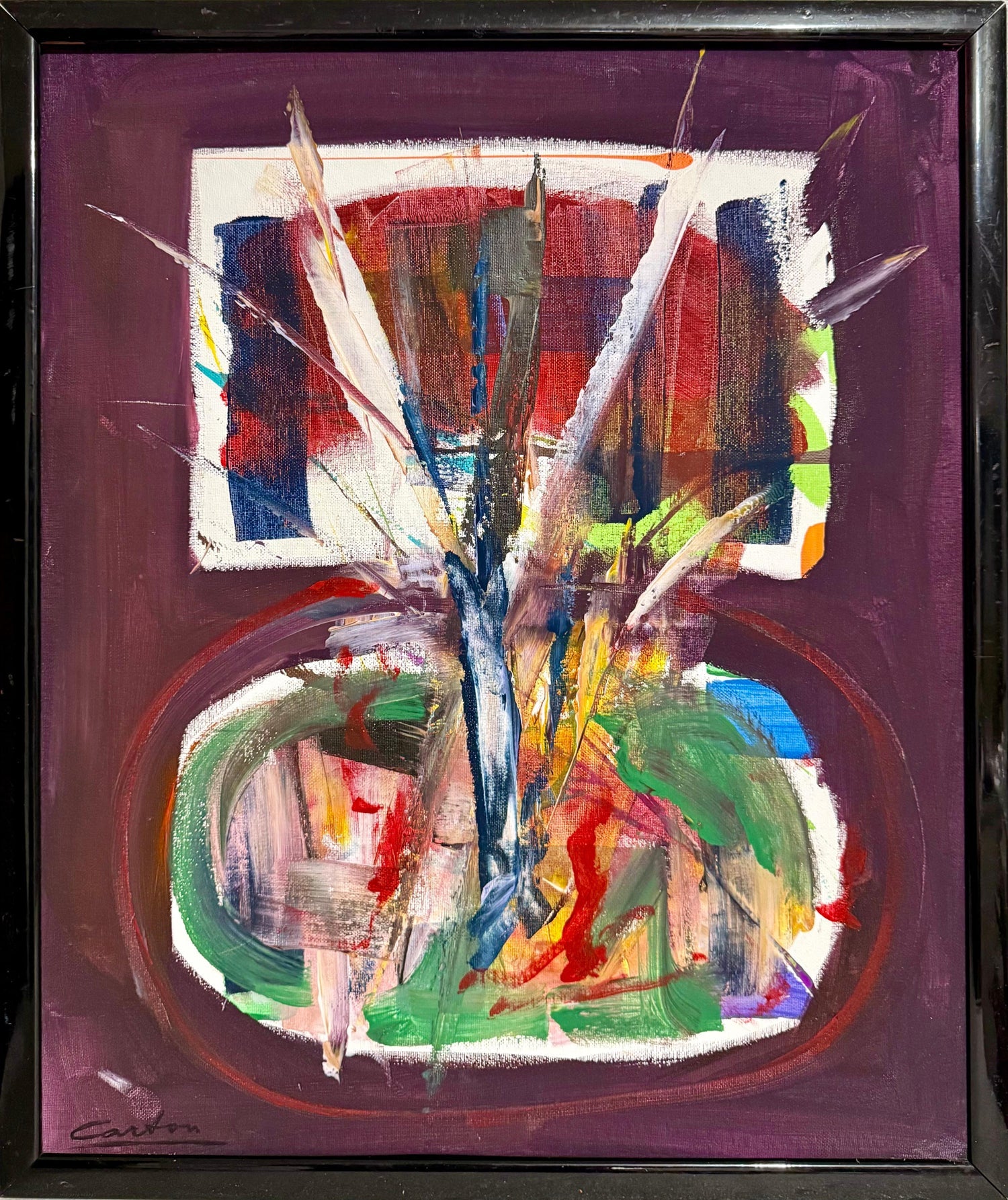 Mod Abstract Expressionist Modernist Edward Avedisian Color Field Oil Painting