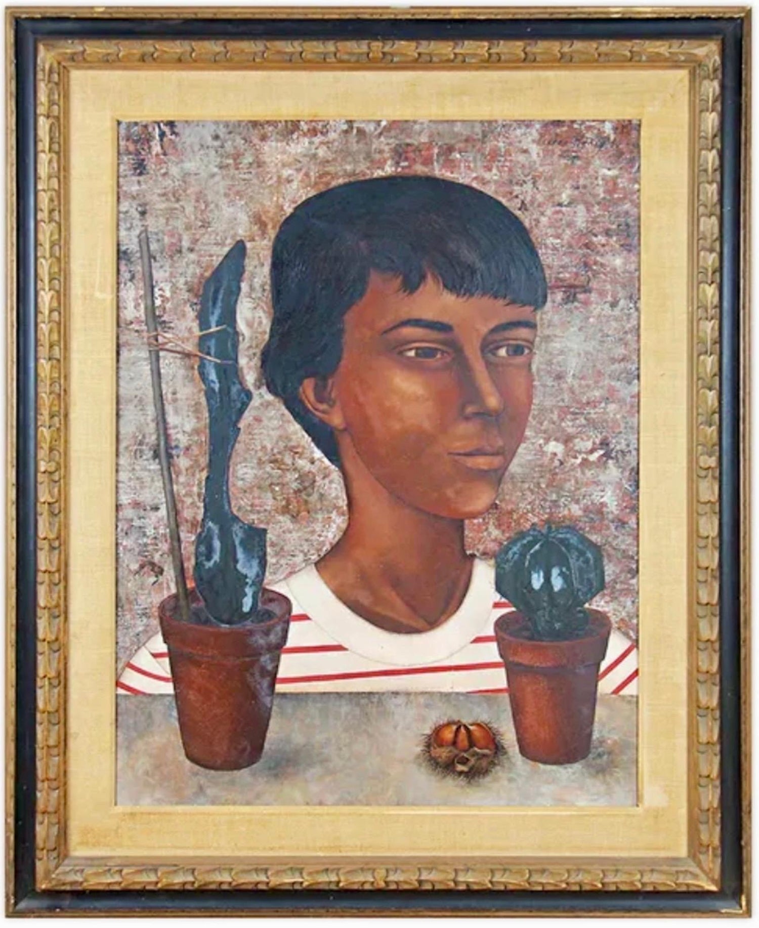 Modernist Surrealist French Expressionist Oil Painting Moody Boy Pierre Henry