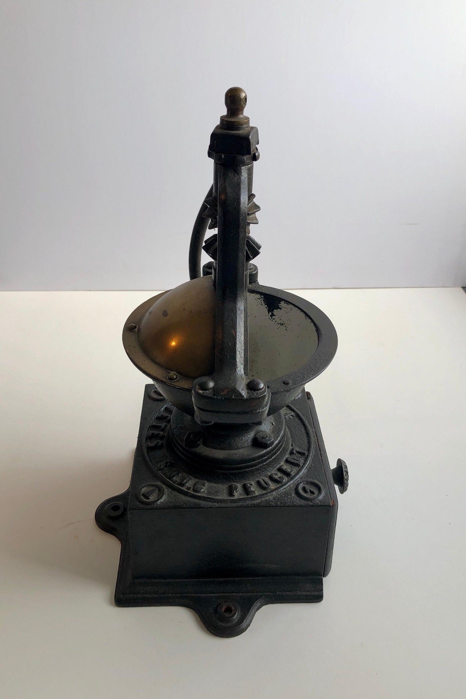 Antique, 19th C. Peugeot Frères Brevetés French Coffee Grinder Table Sculpture