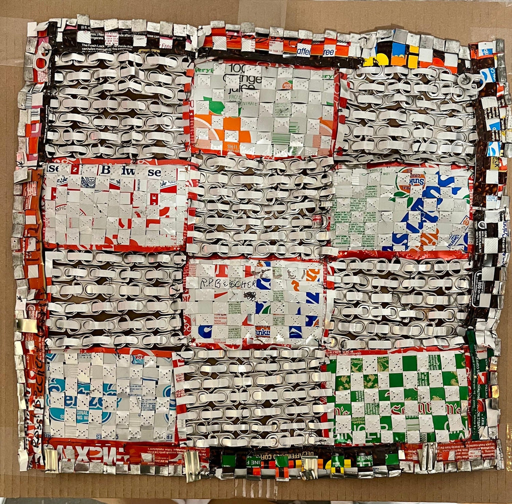 Abstract Red Blue Folk Art Americana Flag Can Tapestry Quilt Ross Palmer Beecher