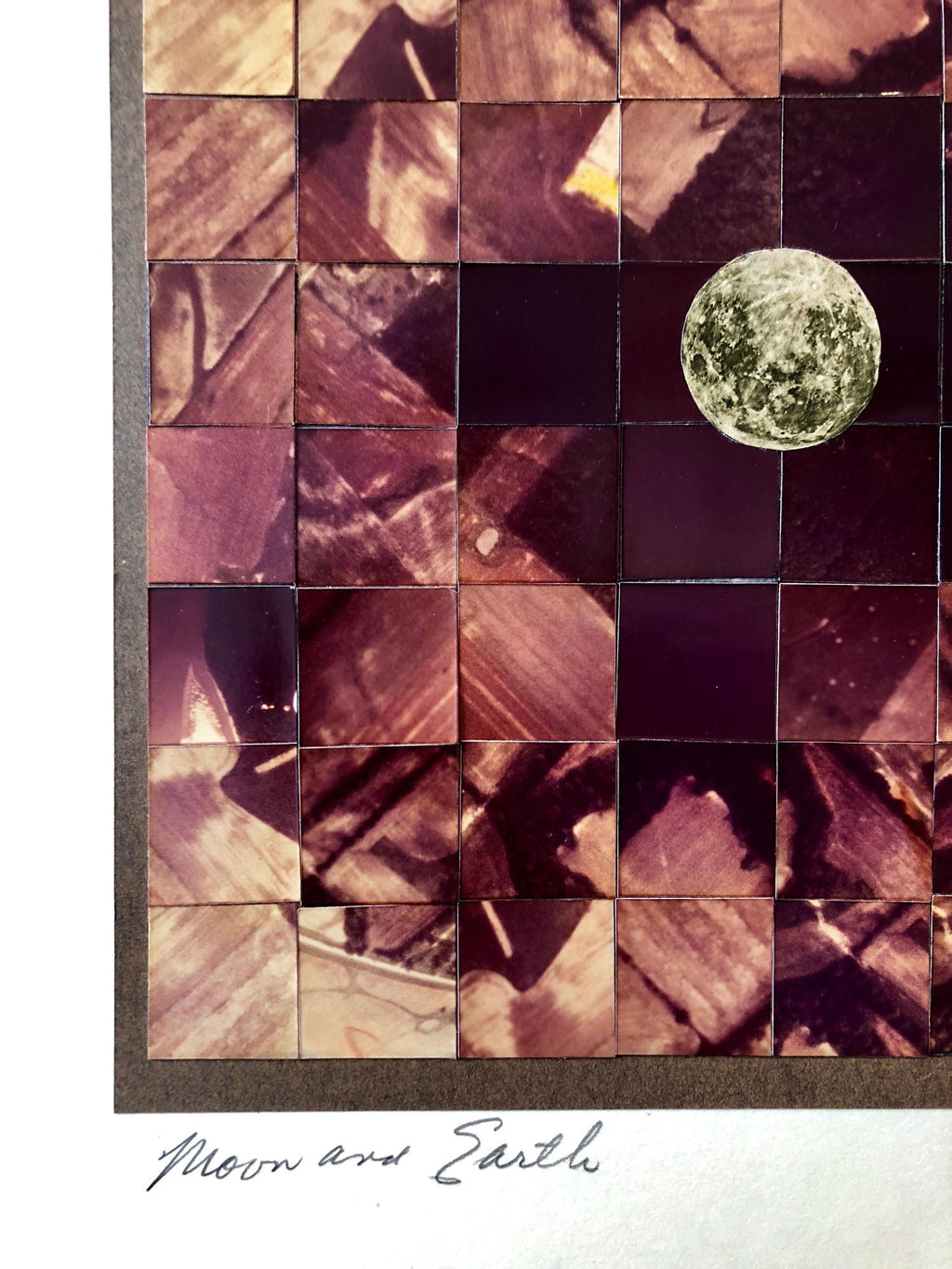 Moon and Earth Assemblage, Photo Mosaic Collage Photograph, Feminist Aviator