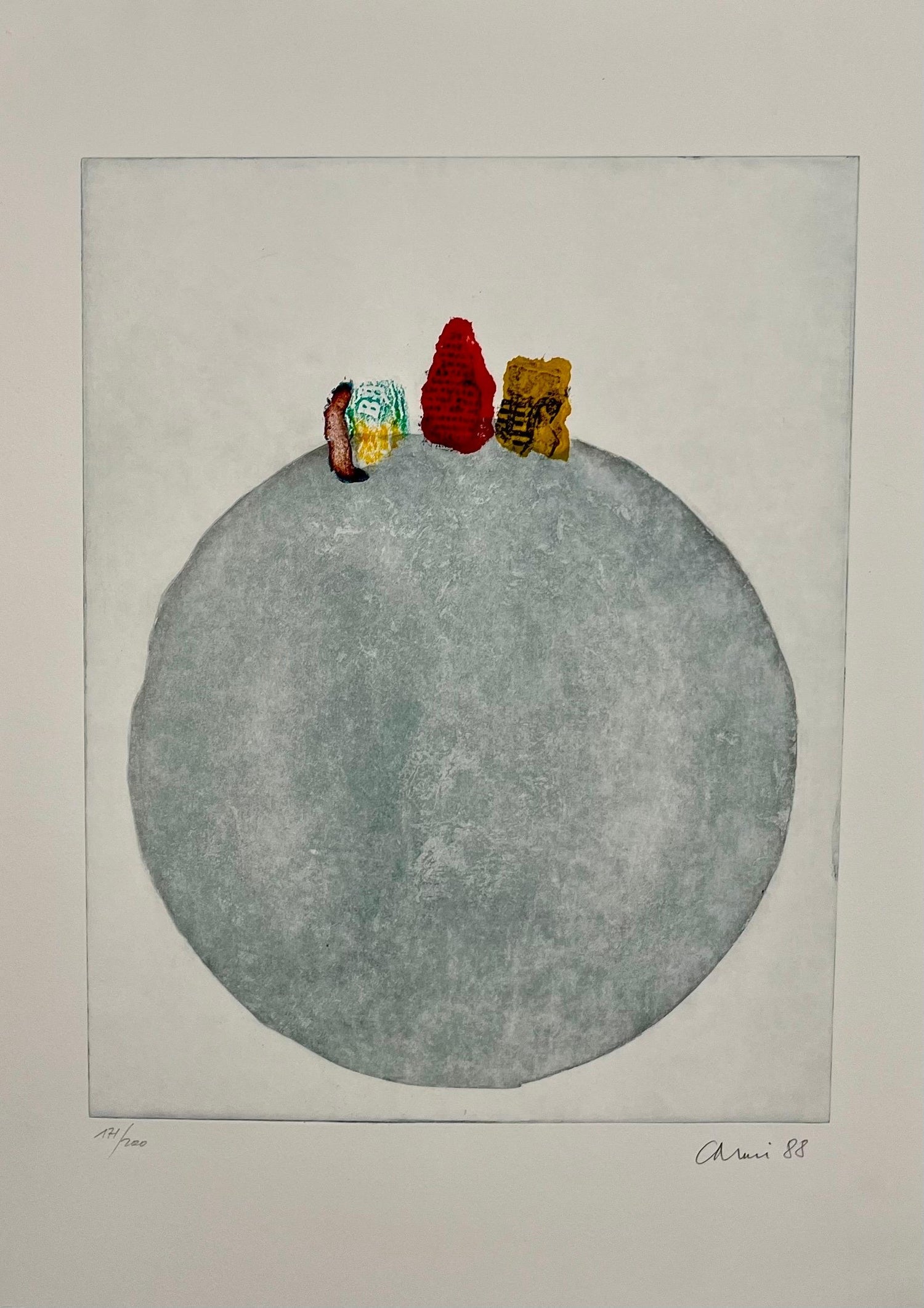 Large Michael Rothenstein British Pop Art Color Aquatint Etching Two Circles