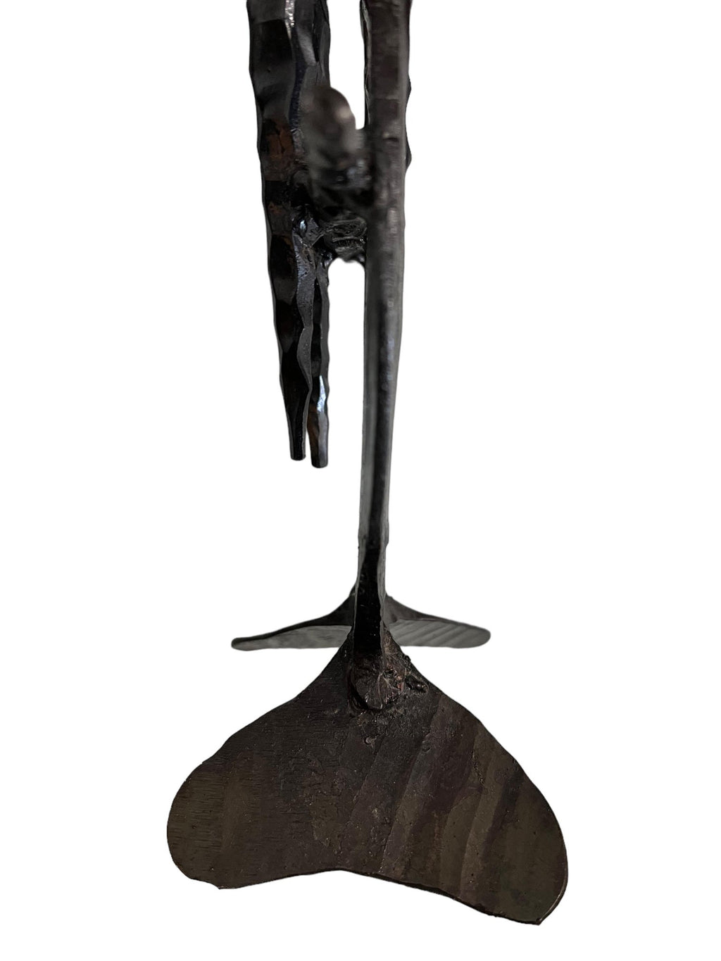 Brutalist Hand Forged Iron Sculpture Candelabra Candle Stick Israeli Art Palombo