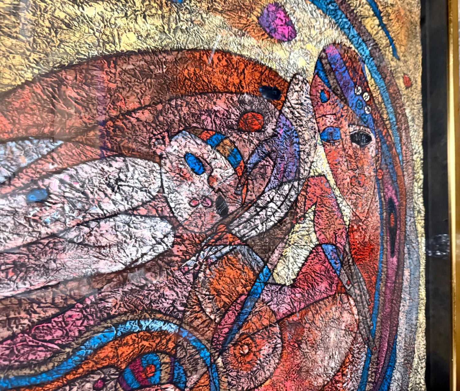 Large Original Mixed Media Painting on Rice Paper Chinese Artist Jiang Tiefeng