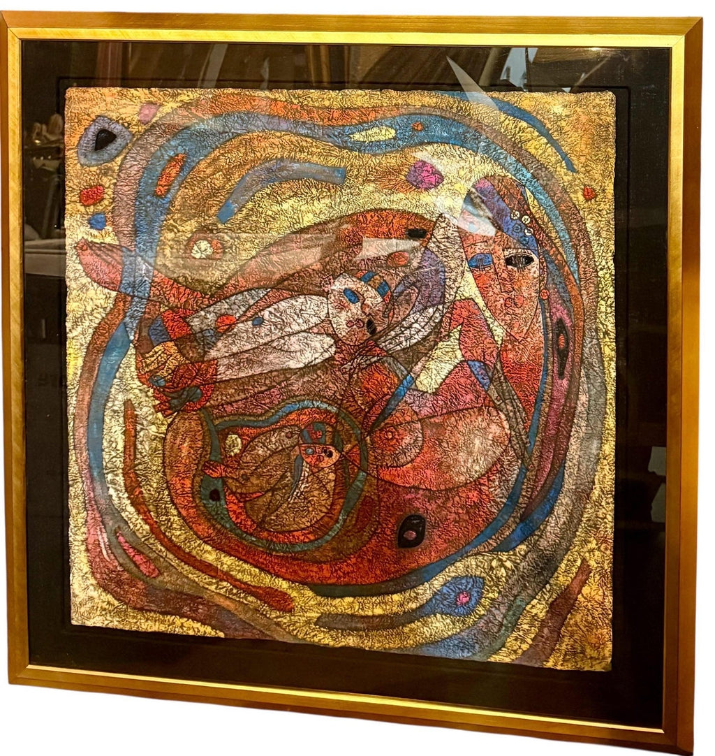 Large Original Mixed Media Painting on Rice Paper Chinese Artist Jiang Tiefeng