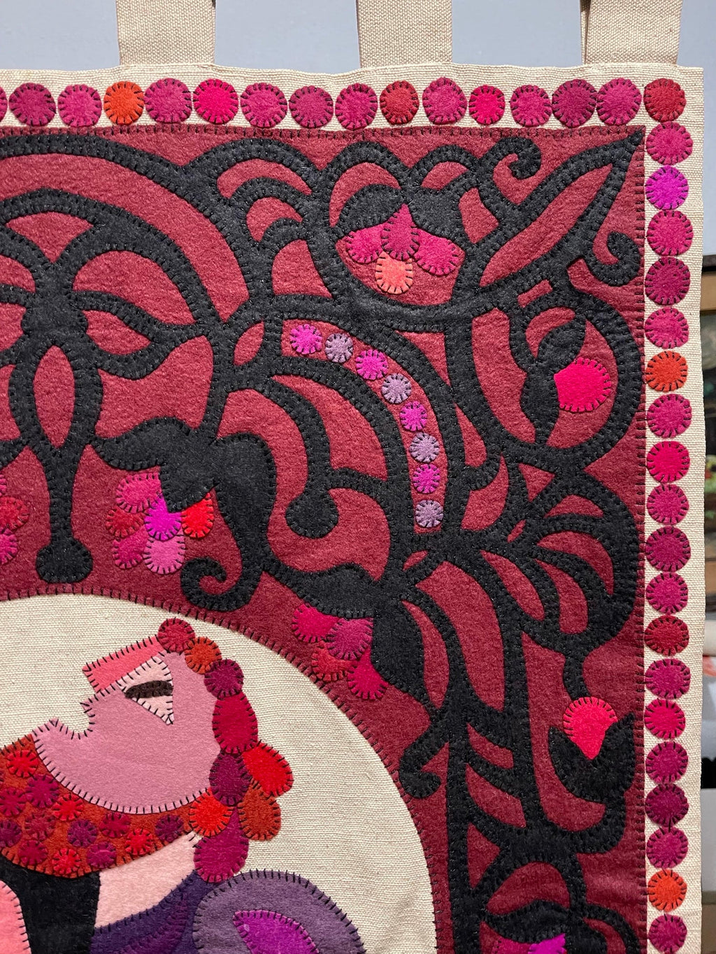 Wool Felt Craft Applique Vintage Israeli Judaica Folk Art Tapestry Kopel Gurwin