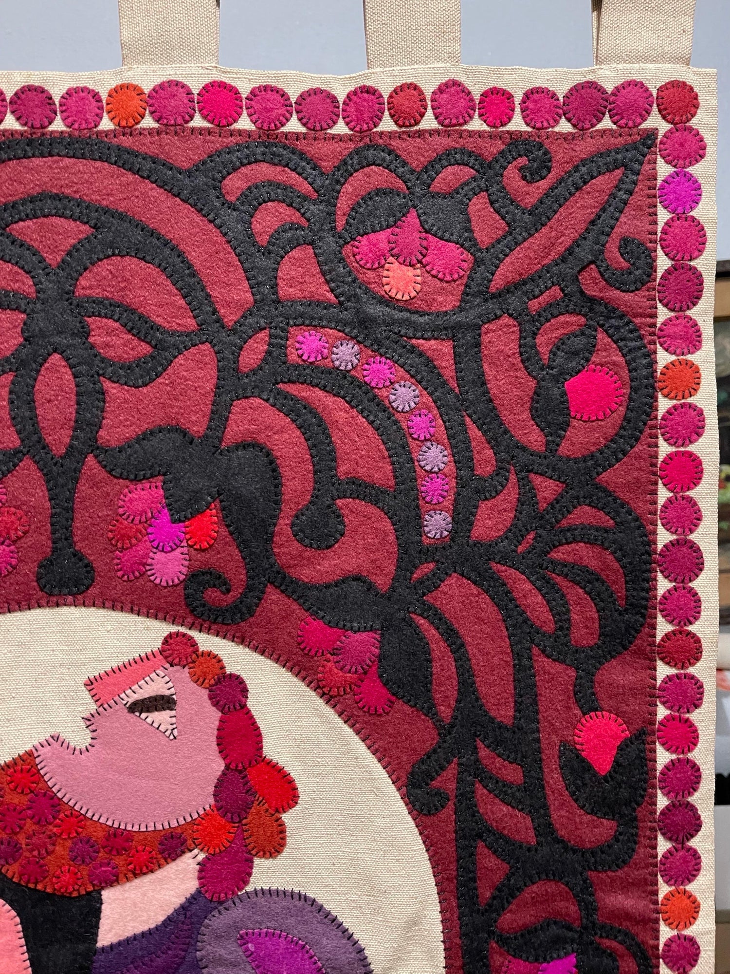 Wool Felt Craft Applique Vintage Israeli Judaica Folk Art Tapestry Kopel Gurwin