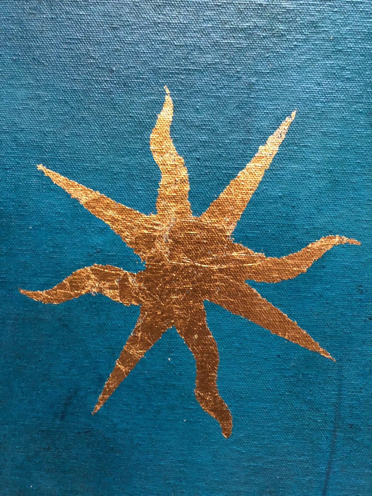 Abstract Oil Painting Gold Leaf Stars 1 of 2