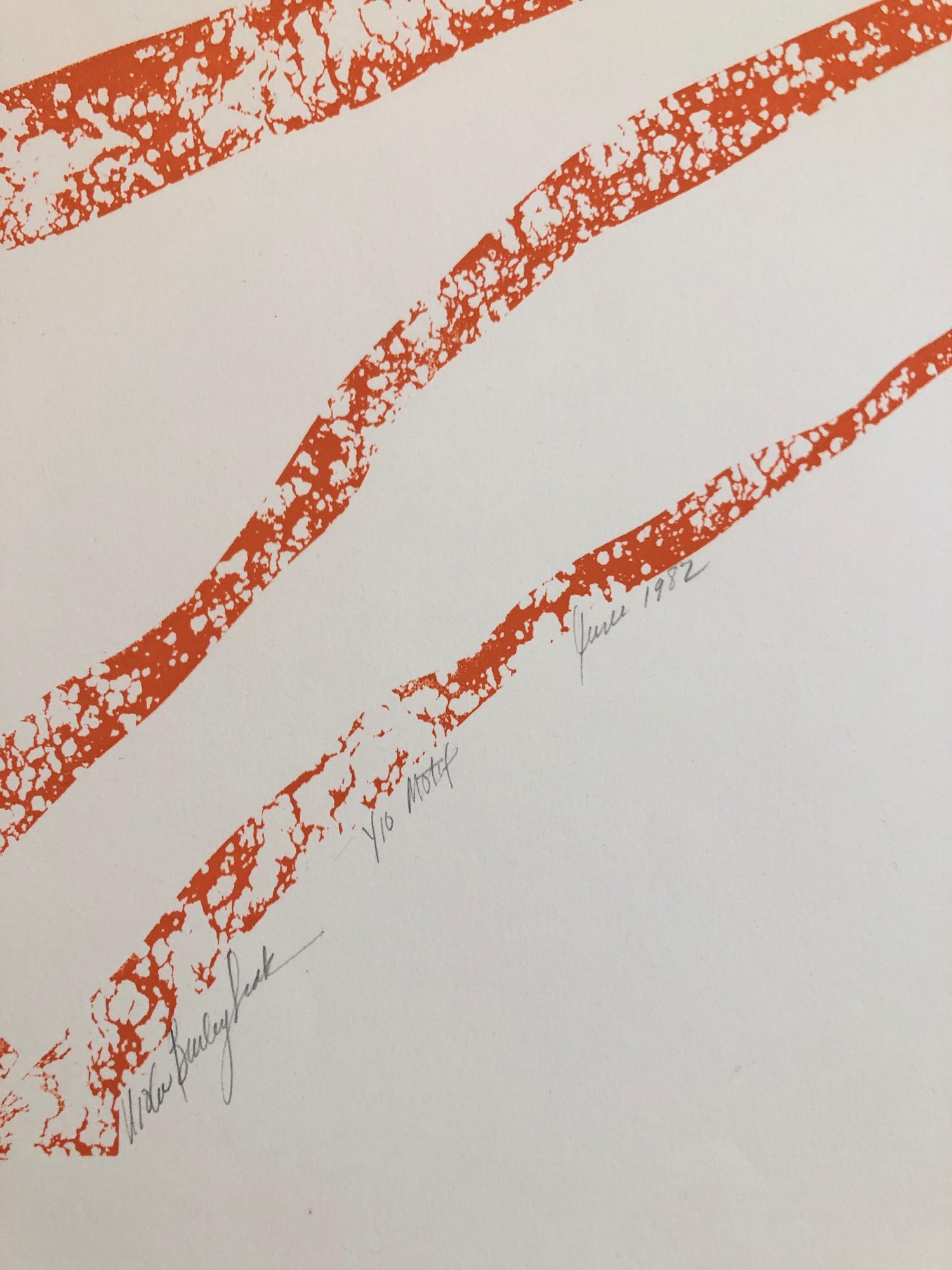 Motif. Abstract, African American Artist Viola Leak Woodcut Silkscreen Print