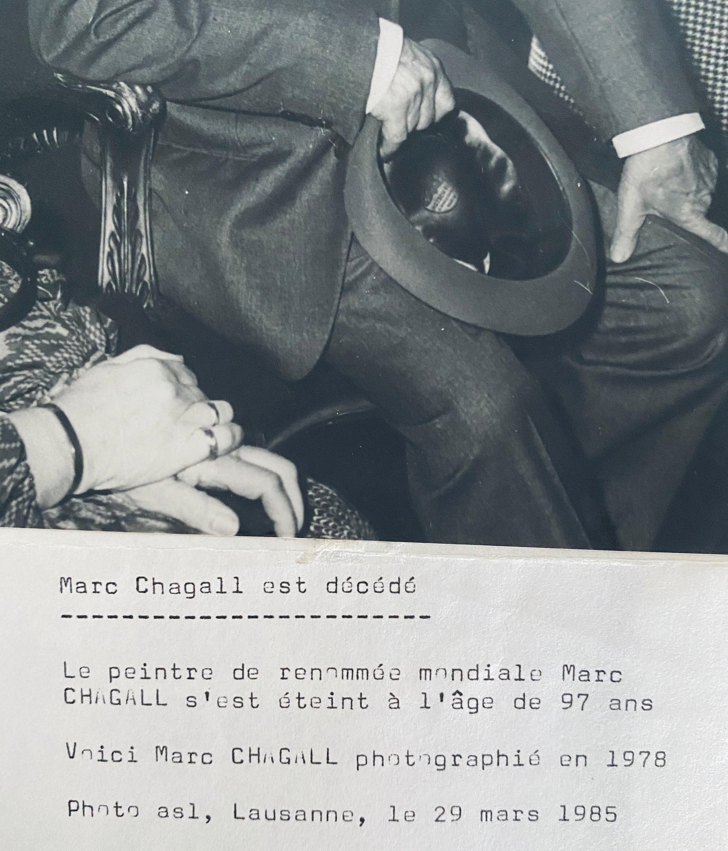 Black And White Photograph Of Marc Chagall 1978
