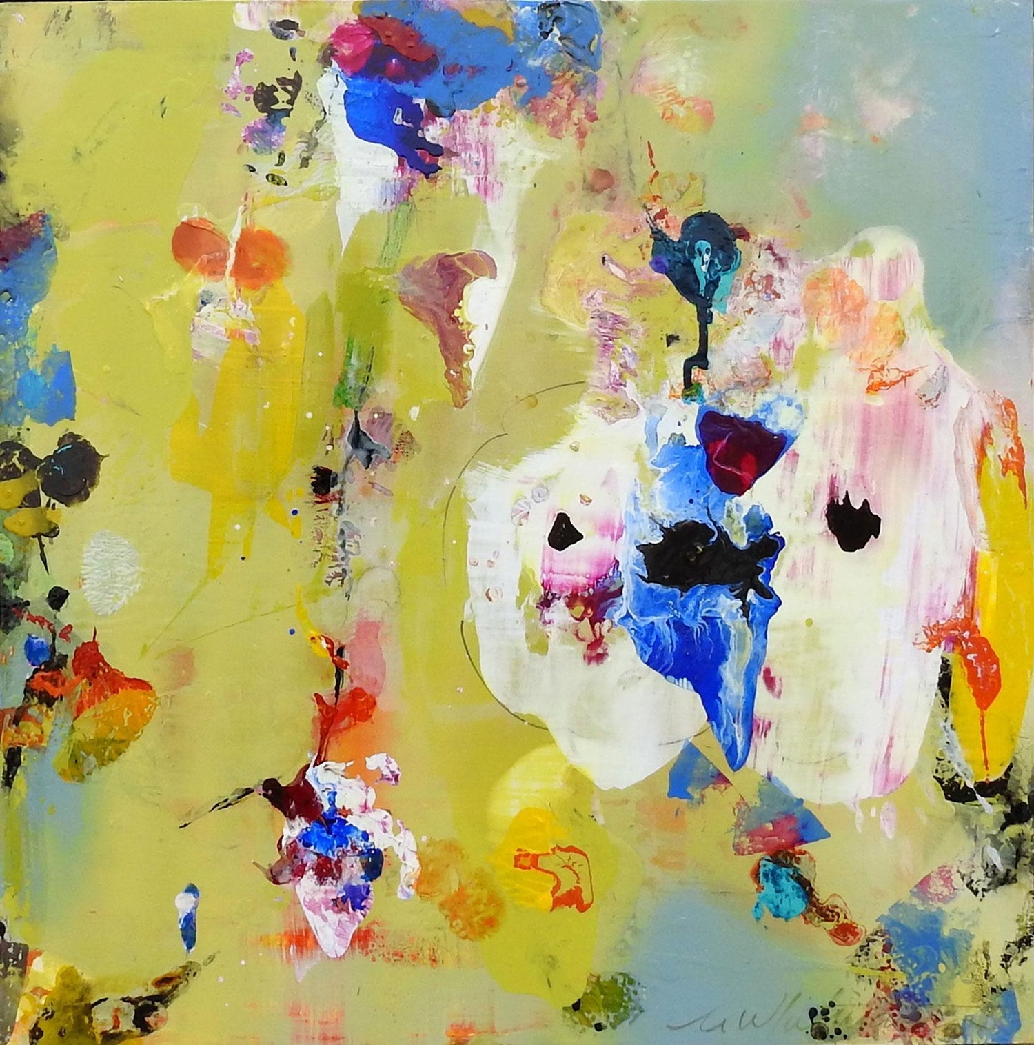 Abstract Oil Painting Gold Leaf Stars 1 of 2