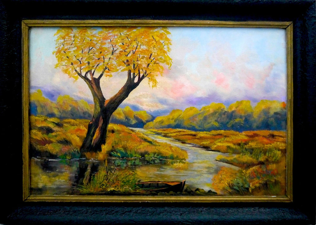 Large French Oil Painting Chateau Jacques Eitel