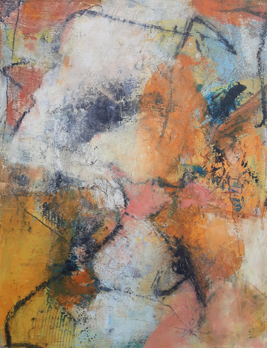 A Glazing Medley, Abstract Expressionist Oil on Canvas Painting