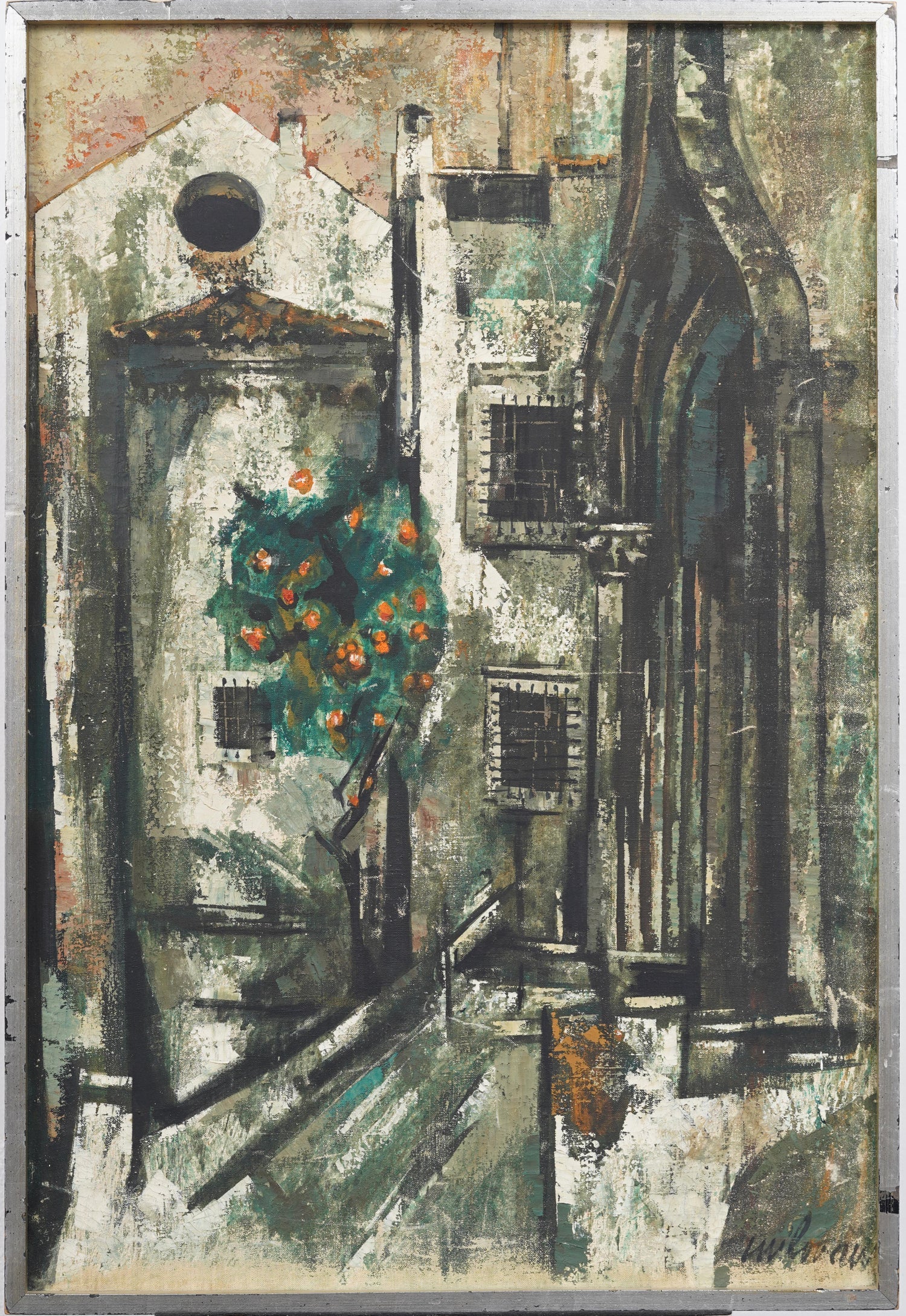 French Modernist Large Paris Street Oil Painting Expressionist Henry D'anty