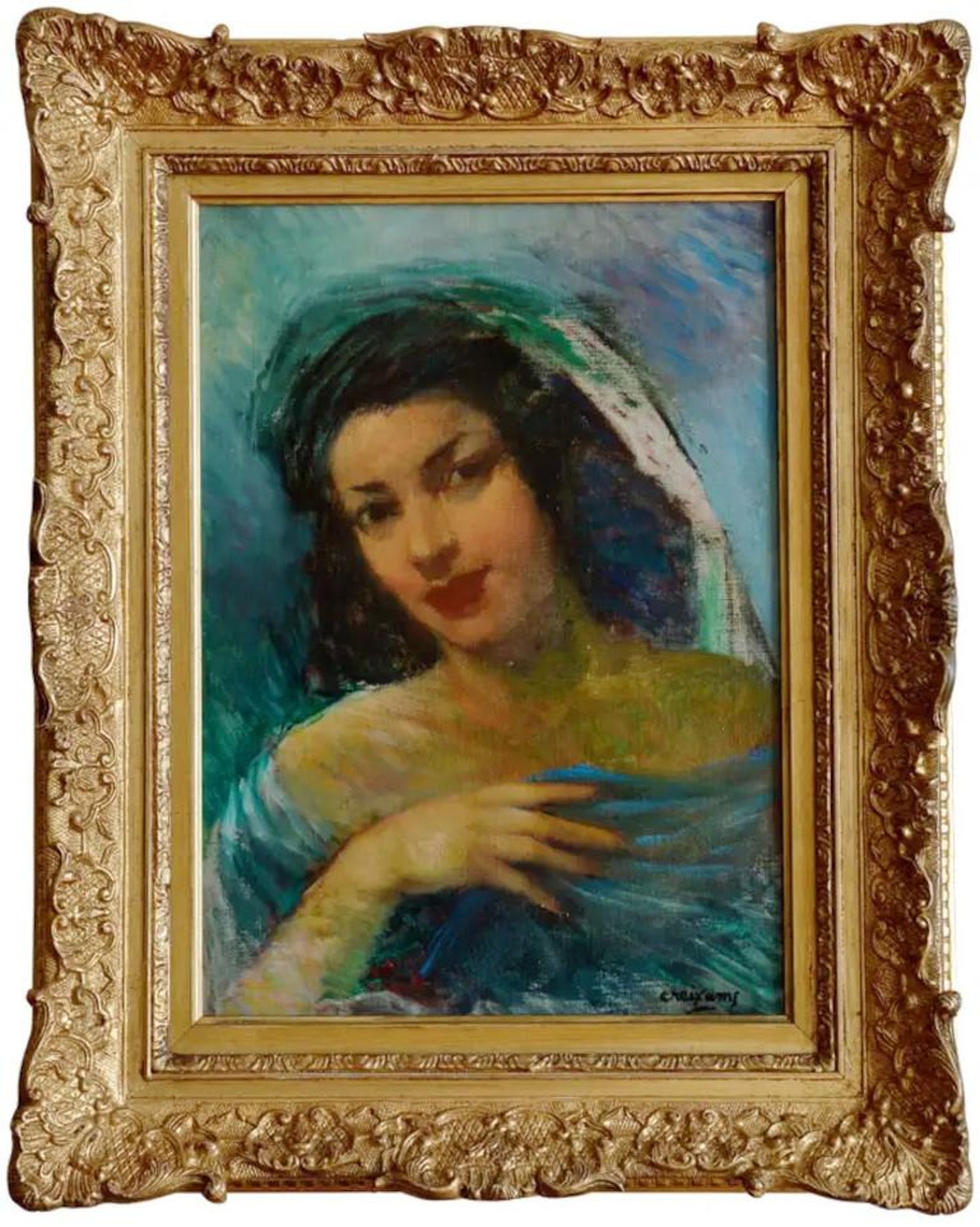 Oil Painting Woman Portrait French Armenian Modernist Jean Jansem Ecole De Paris
