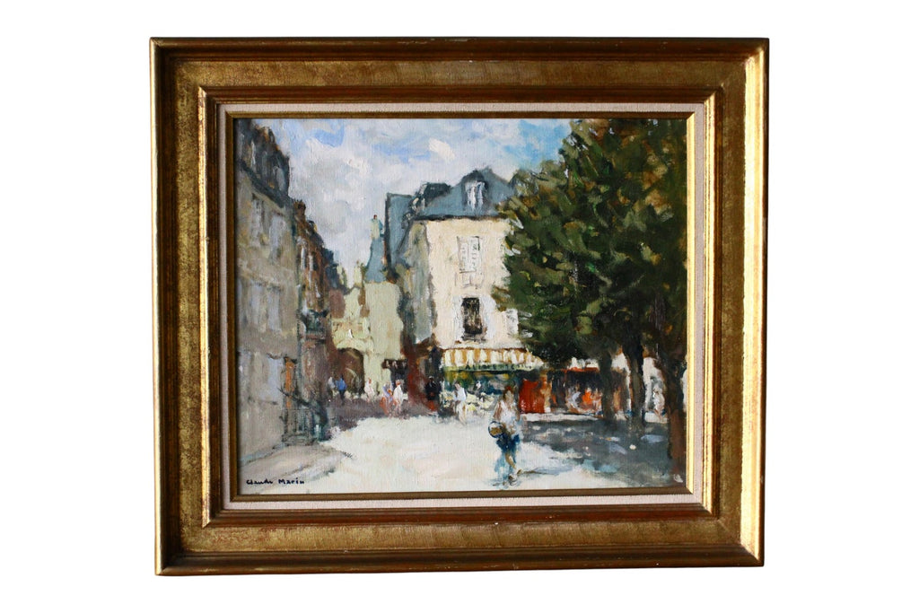 Quai De La Tournelle, Paris Street Scene Oil Painting, American Deaf Modernist