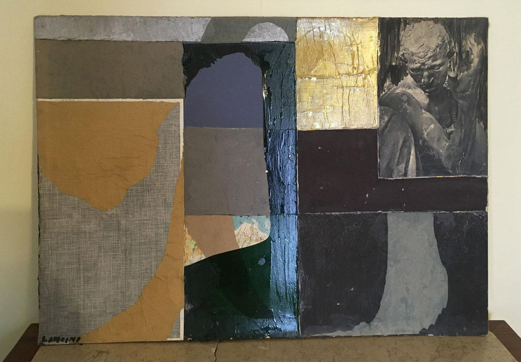 Italian Pop Art Mixed Media Surrealist Painting Collage Gouache Emilio Tadini