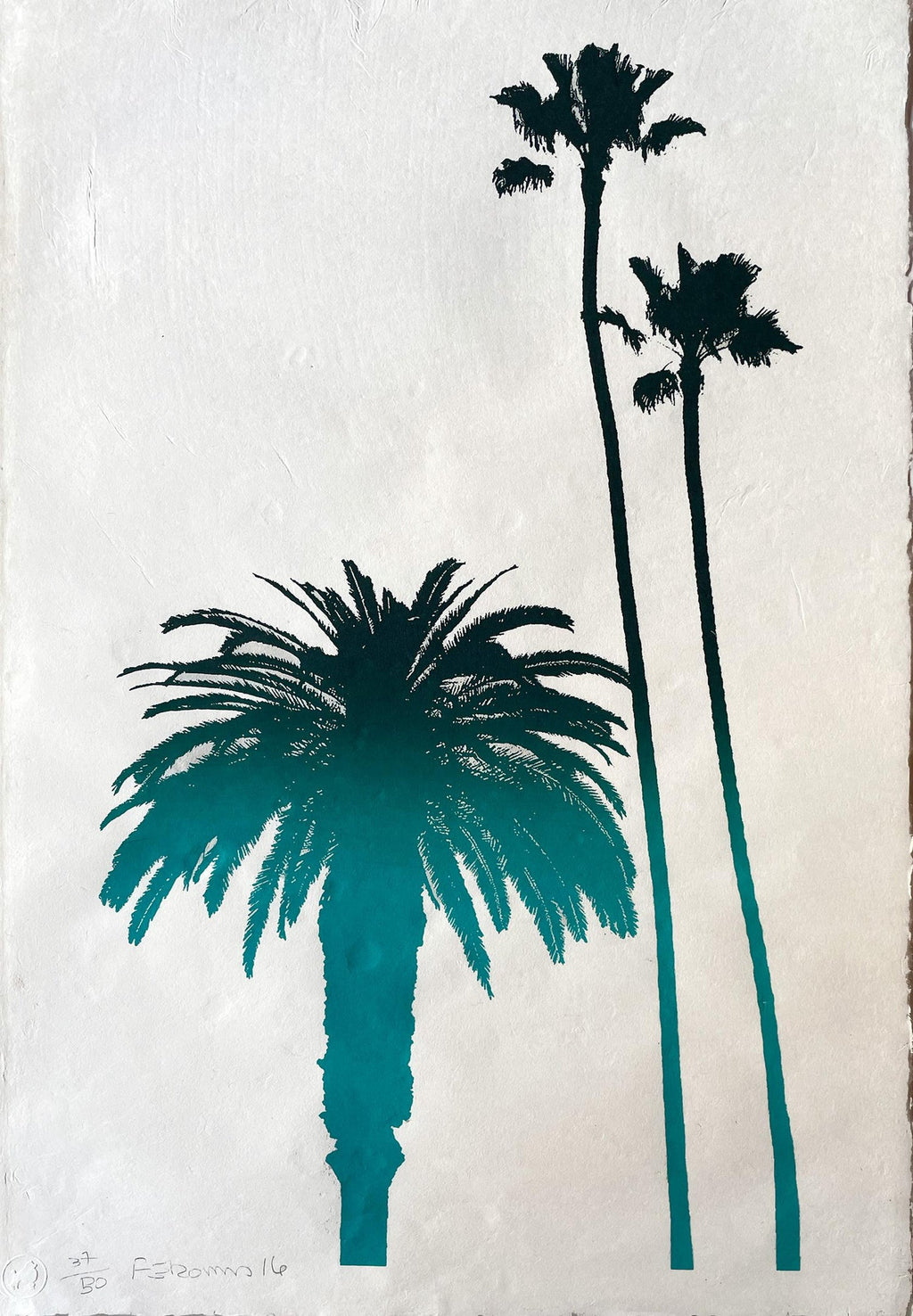Israeli Modern Pop Art Photo Silkscreen Serigraph Palm Trees Kadishman