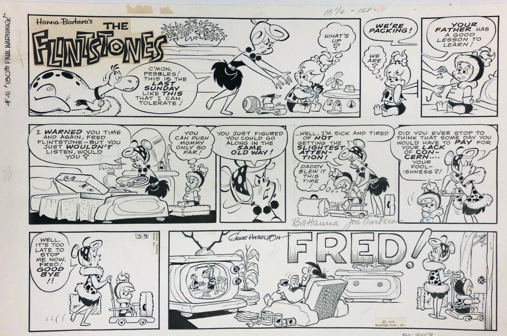 Vintage Golden Age Syndicated Ink Drawing Cartoon Strip Susie Q Smith Comic Art