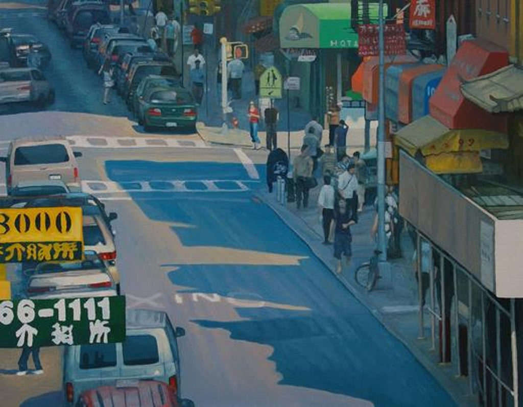 Large Suong Yangchareon Thai American Photorealist LA California Street Painting