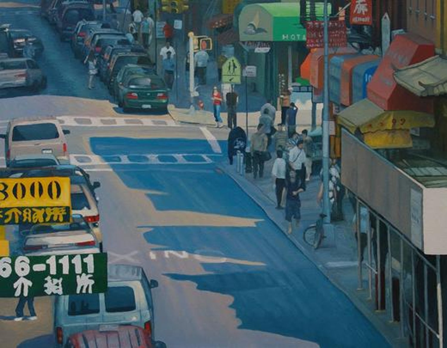 Large Suong Yangchareon Thai American Photorealist LA California Street Painting