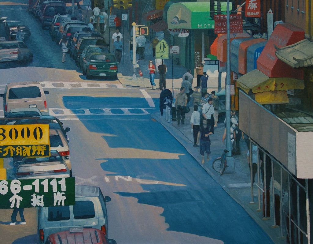 Large Suong Yangchareon Thai American Photorealist LA California Street Painting