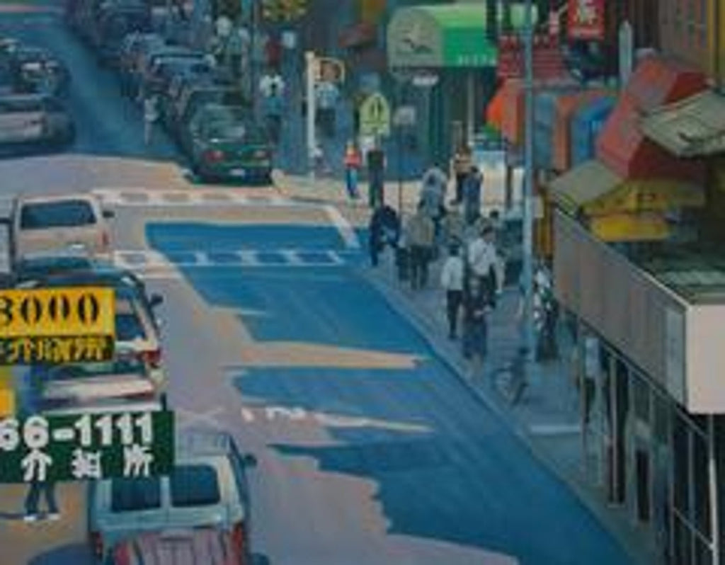 Large Suong Yangchareon Thai American Photorealist LA California Street Painting