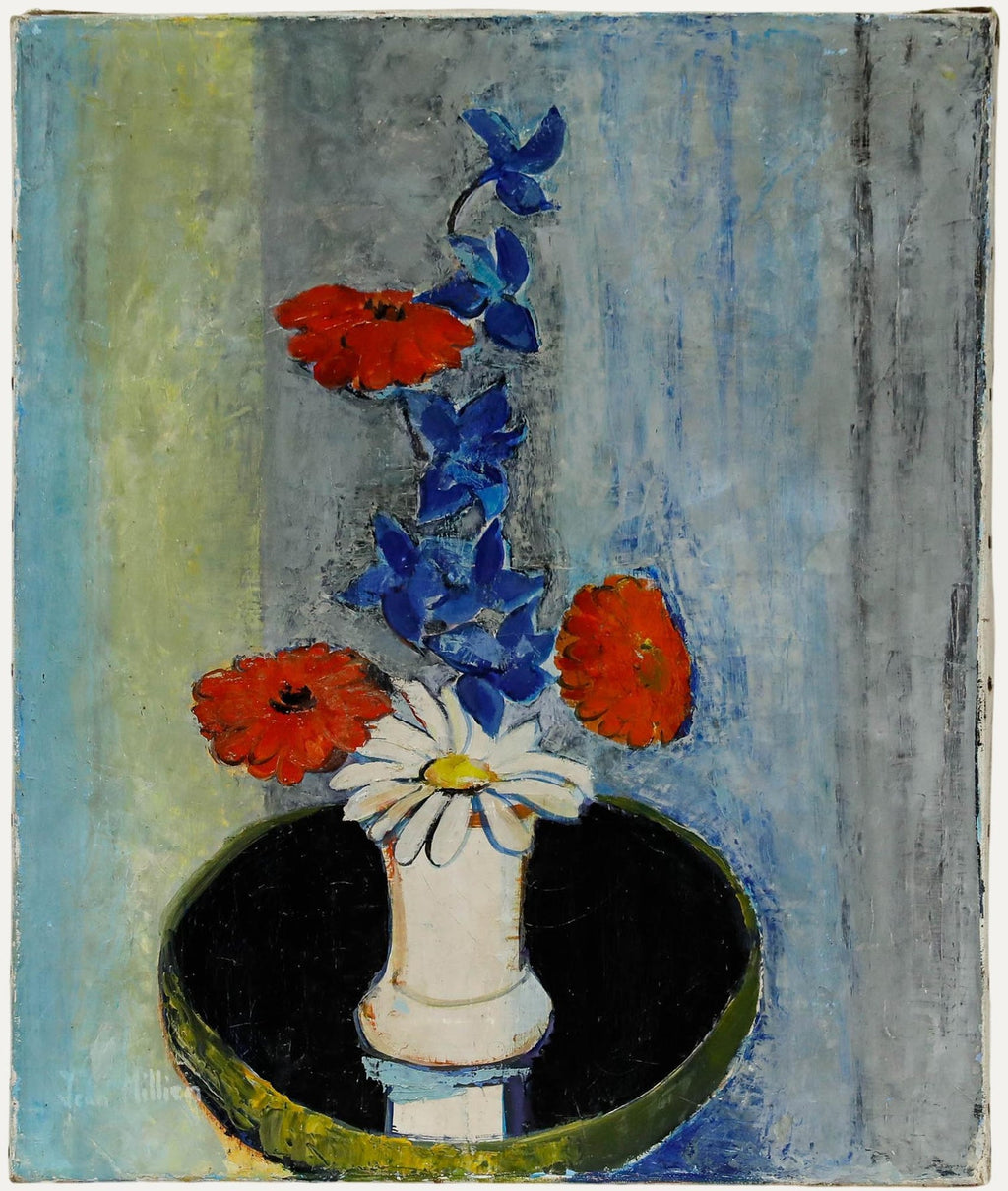 Wild Flowers Vibrant Colorful Modernist Oil Painting
