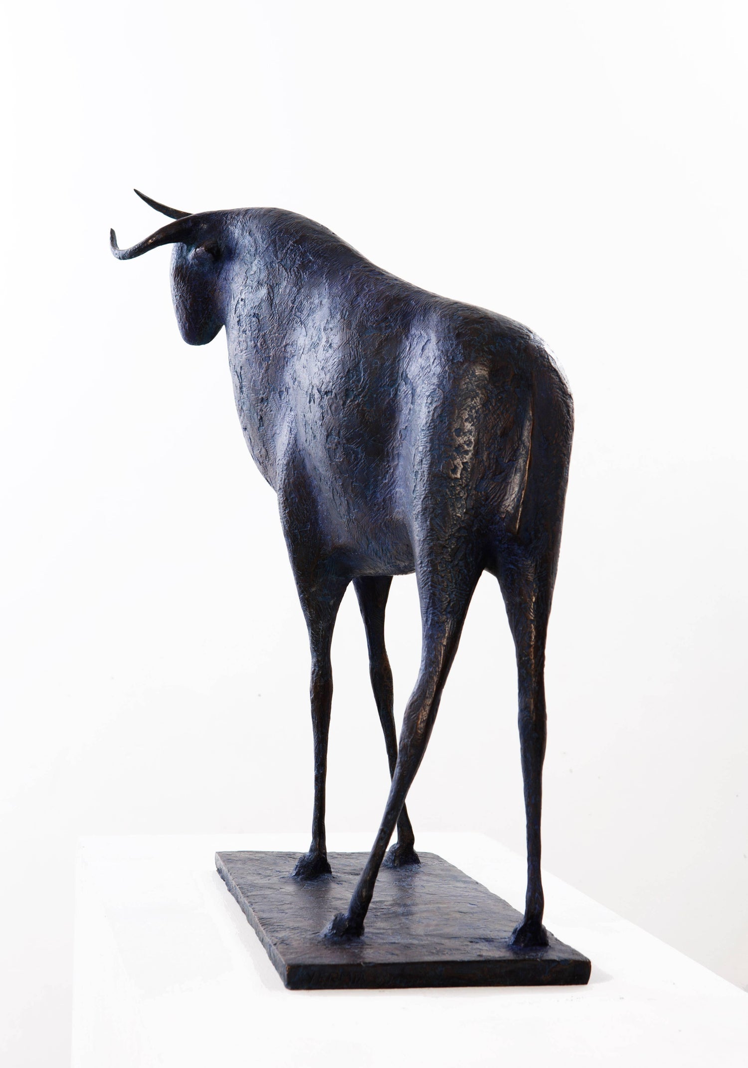 Polish Modernist Man ANTEATER Bronze Expressionist  Art Sculpture