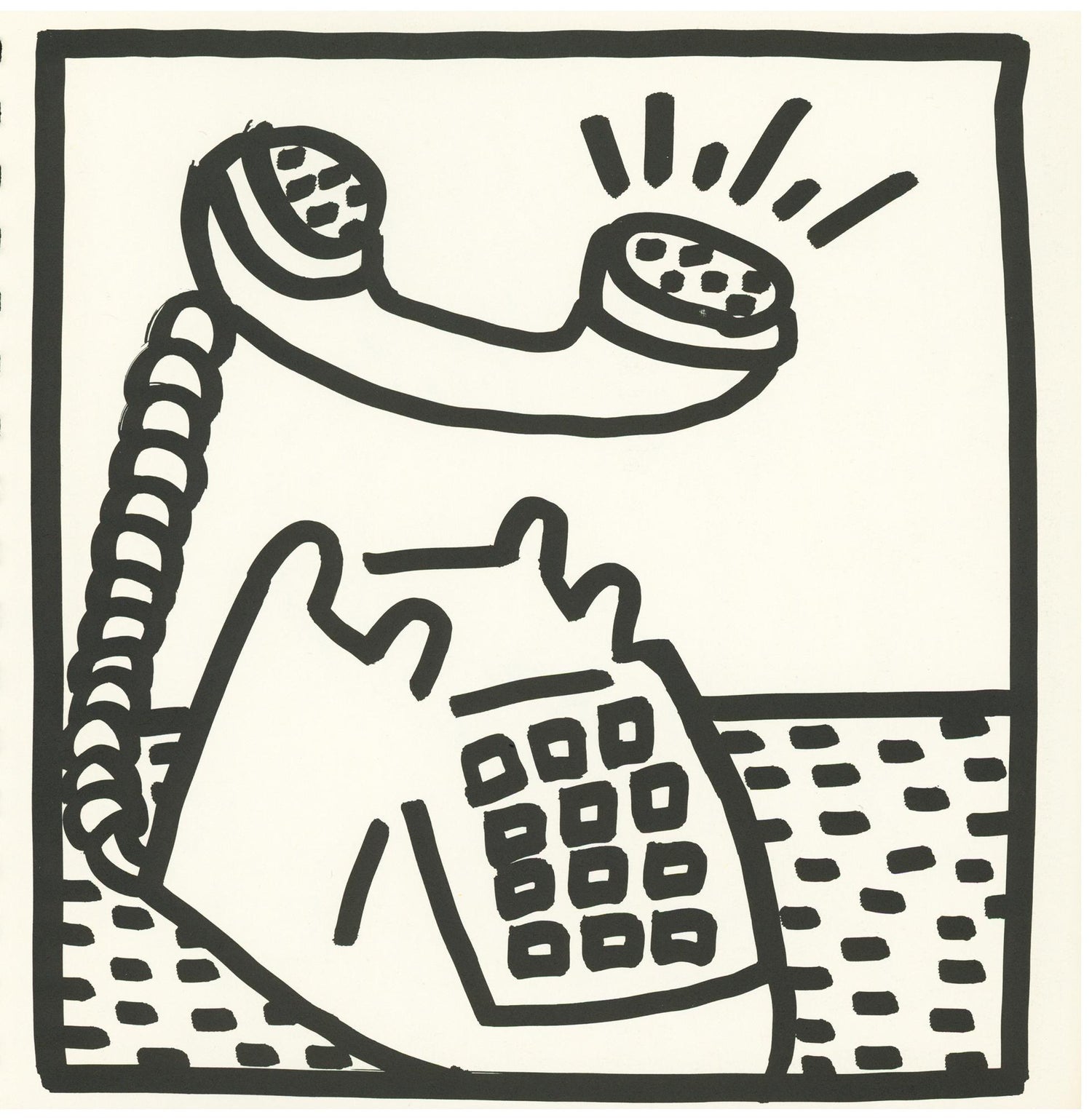 New Years 1988, Keith Haring Pop Art Nude Color Silkscreen Print Invitation