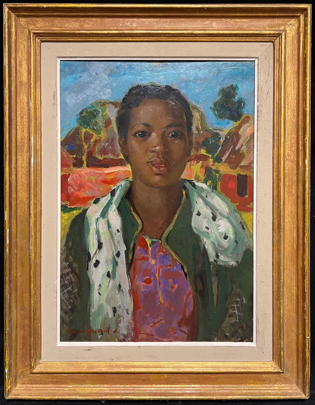 Oil Painting Woman Portrait French Armenian Modernist Jean Jansem Ecole De Paris