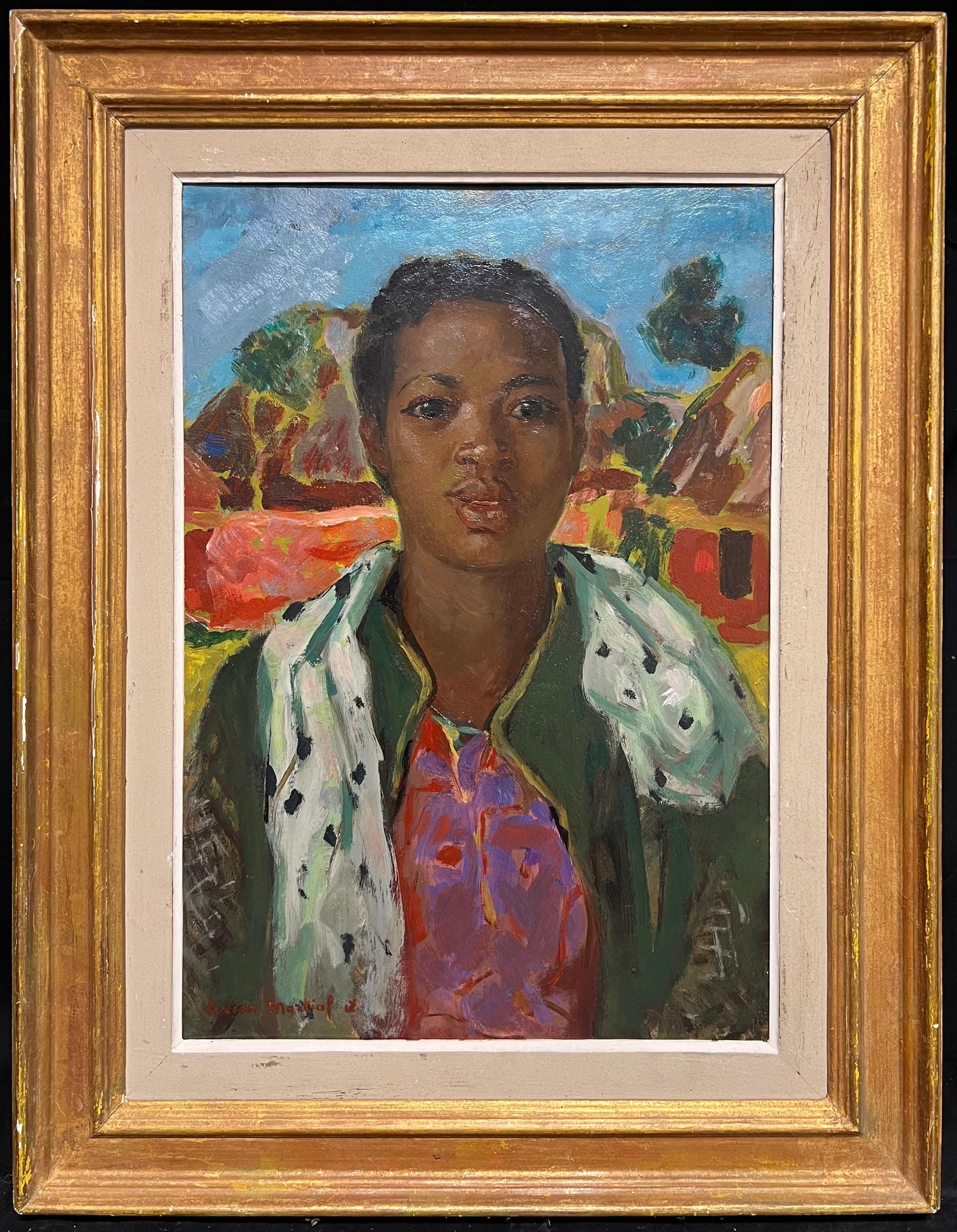 Oil Painting Woman Portrait French Armenian Modernist Jean Jansem Ecole De Paris