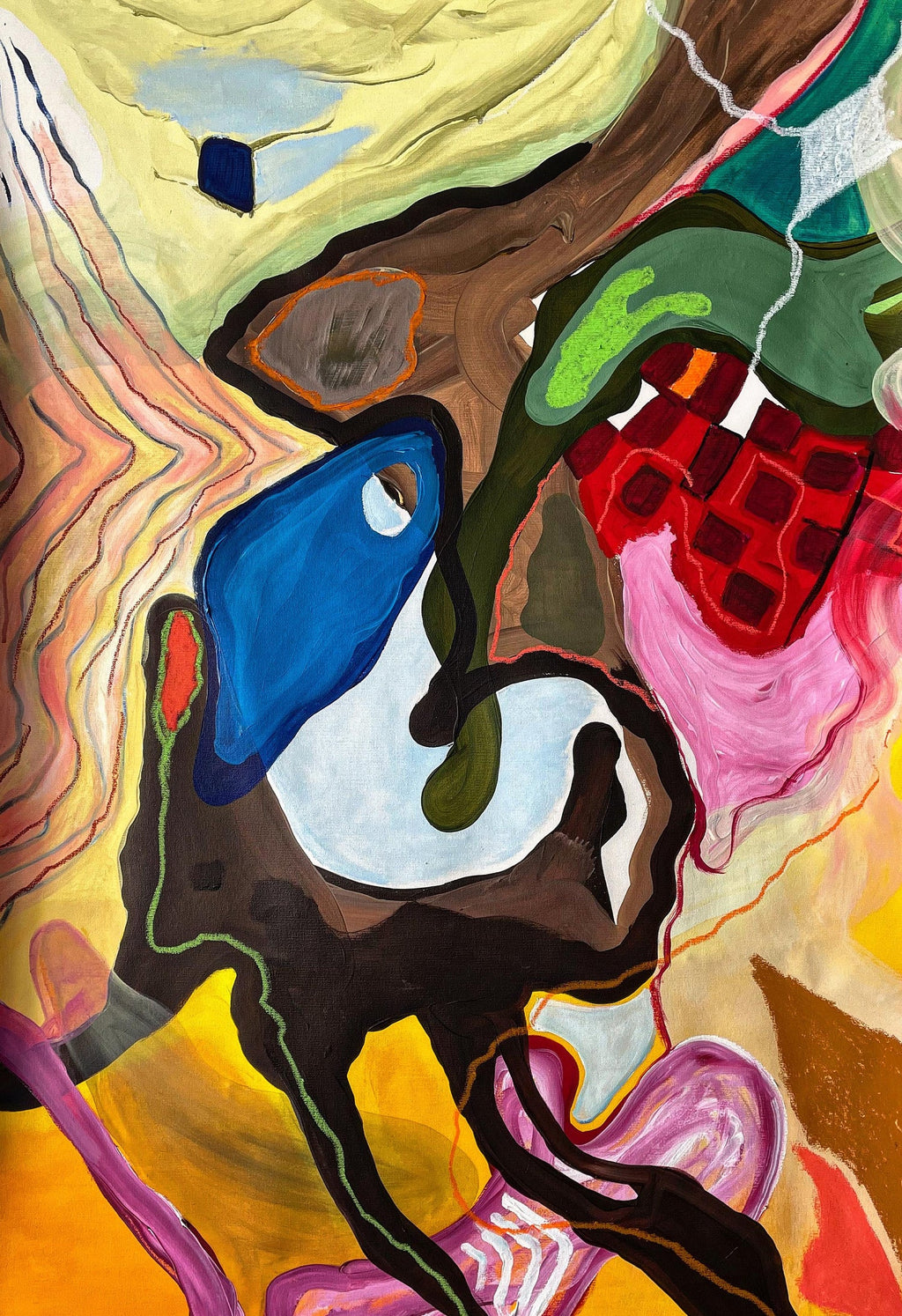 Abstract Wood Collage Assemblage Oil Painting Rafael Mahdavi Art Brut Kouros NYC