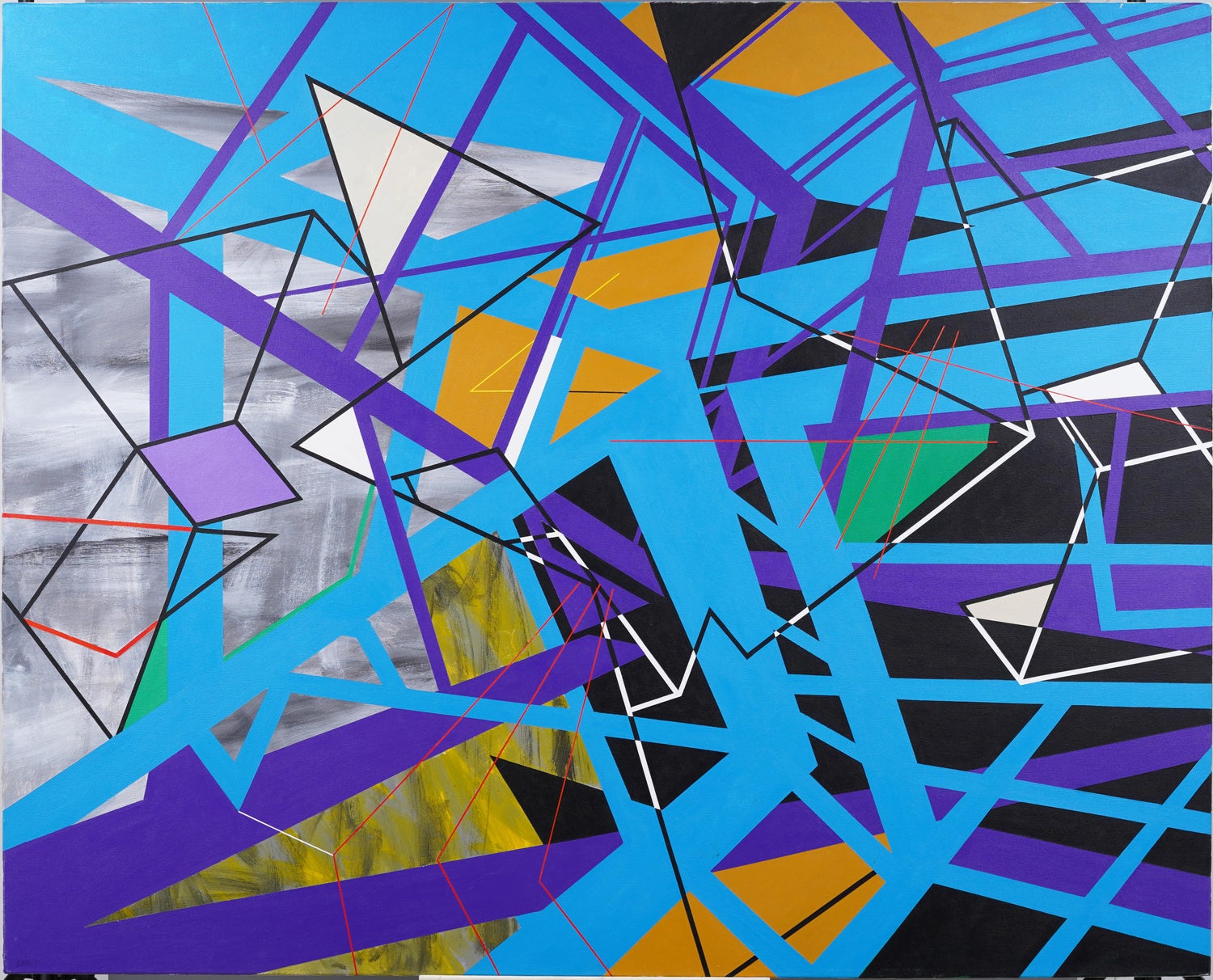 Angular Revelation, Abstract Geometric Day Glo Street Art Graffiti Painting