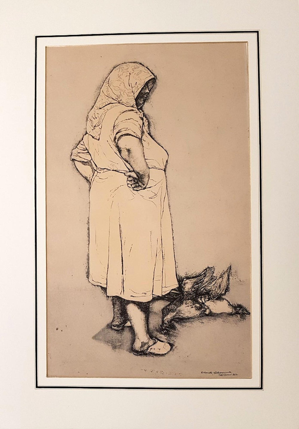 Old Jewish Lower East Side NYC Chicken Plucking Seymour Rosenthal Lithograph