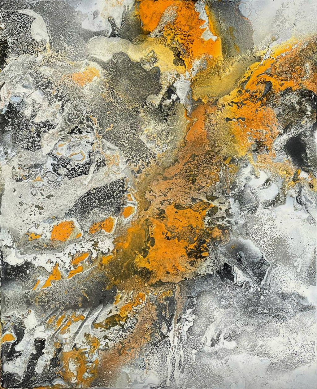 Abstract Surrealist Spray Paint Mixed Media Painting Mason Rader Outsider Art
