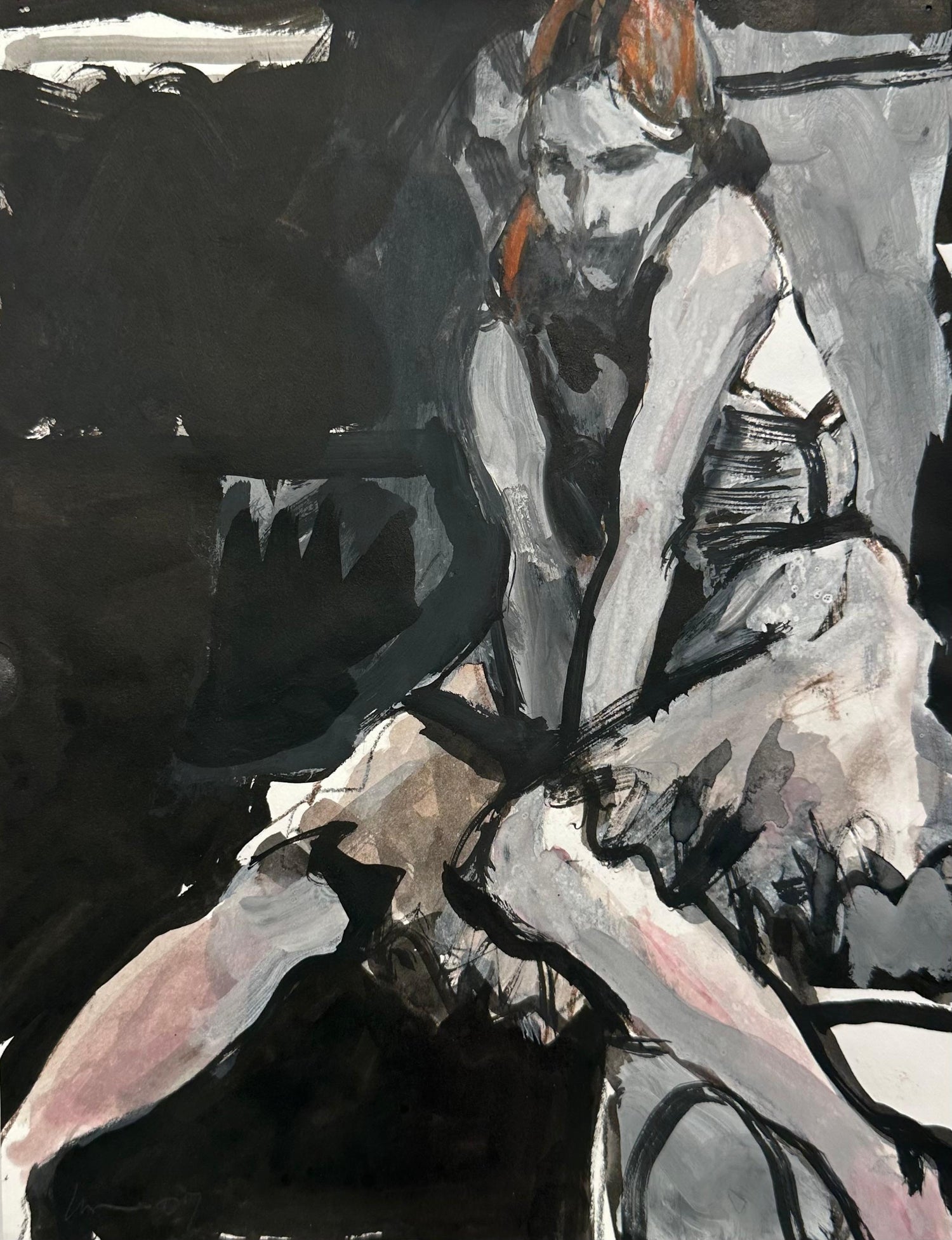 Modern Figurative Surrealist Watercolor Painting, Drawing 'Prince of Innocence'